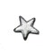 6 Pieces Metalic Silver and Black Iron On Star Patch Applique for Clothing 1.25 inch Width